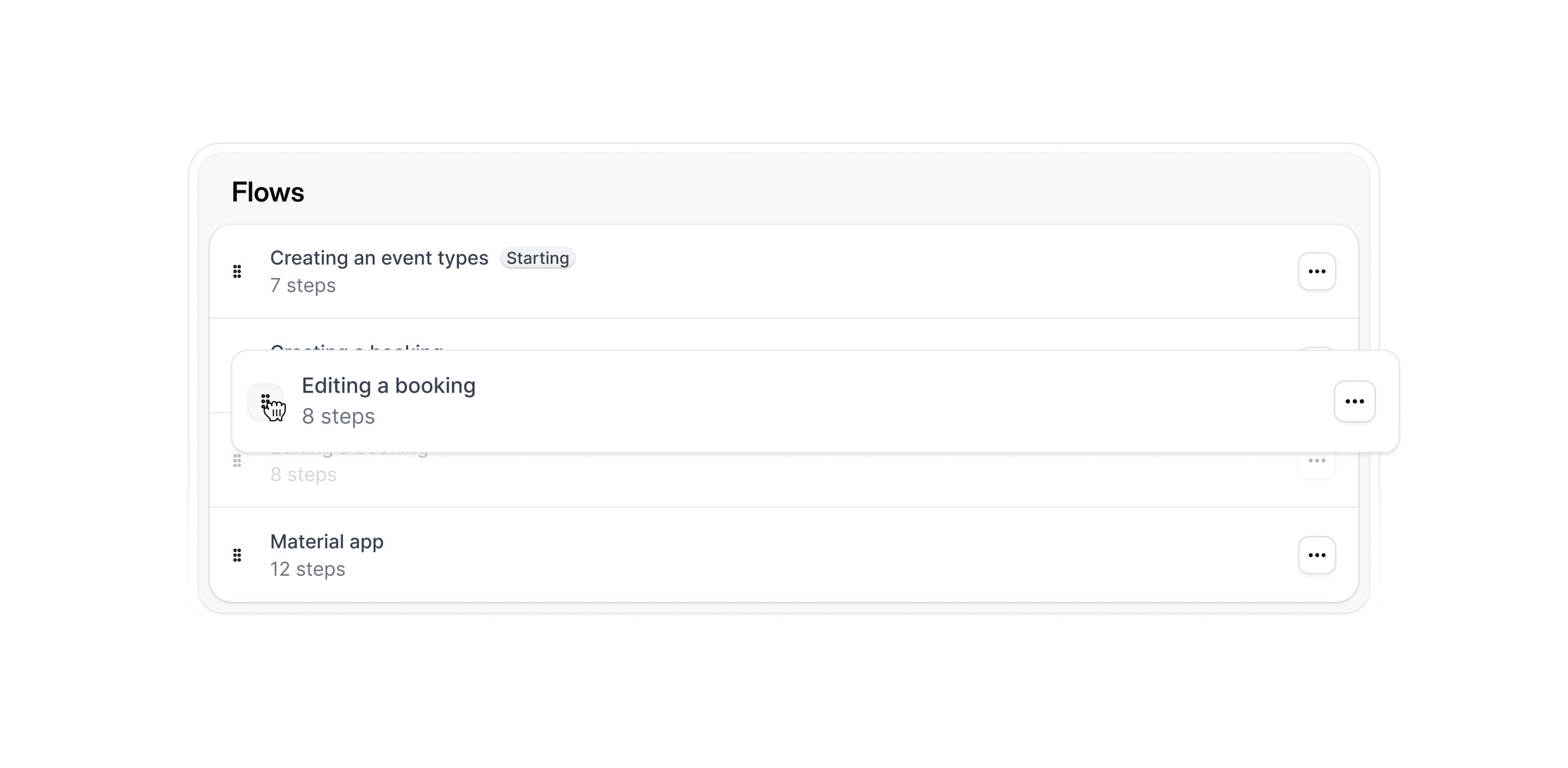 Navattic click drag reordering